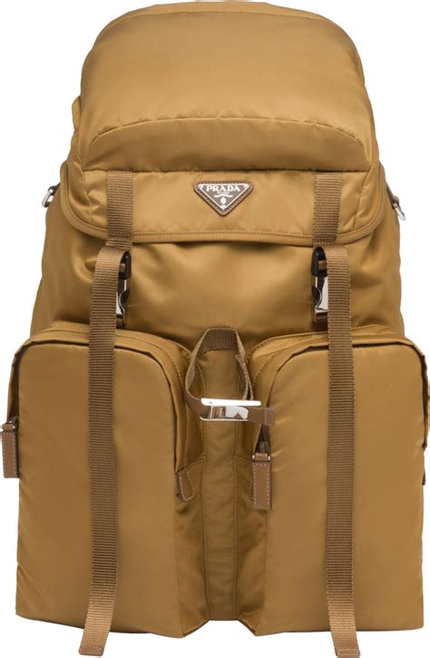 prada brown studded backpack|prada nylon backpack large.